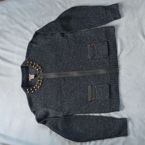 Ruff Hewn Ladies L Zip Front Wool Blend Cardigan Sweater